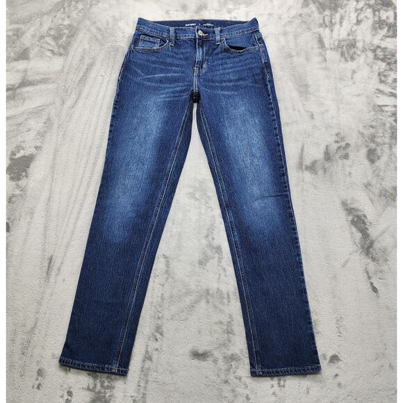 Old Navy Jeans Womens 2 Blue Mid Rise Wow Boyfriend Straight Relaxed Stretch - Picture 1 of 12